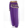 thumbnail image 3 of Lejafay Girls Sequins Belly Dance Harem Pants Tribal Arabic Halloween Party Trousers Performance Purple XXL, 3 of 7