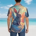 thumbnail image 4 of Gaeub Sunshine Winged Rabbit Print Men's Hawaiian Shirt,Button Down Short Sleeves Shirts,Tropical Beach Casual Button Down Shirts,3X-Large, 4 of 7