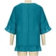 thumbnail image 5 of Vestido de blusa de manga tres cuartos con volantes y cuello redondo de color sólido para mujer Pompotops  hdfakjf2780, 5 of 9