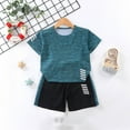thumbnail image 2 of Fesfesfes Toddler Clothes Outfits Boys Casual Short Sleeve Tops Outfit Round Neck Collar Botton Short Pants Sports Suit, 2 of 3