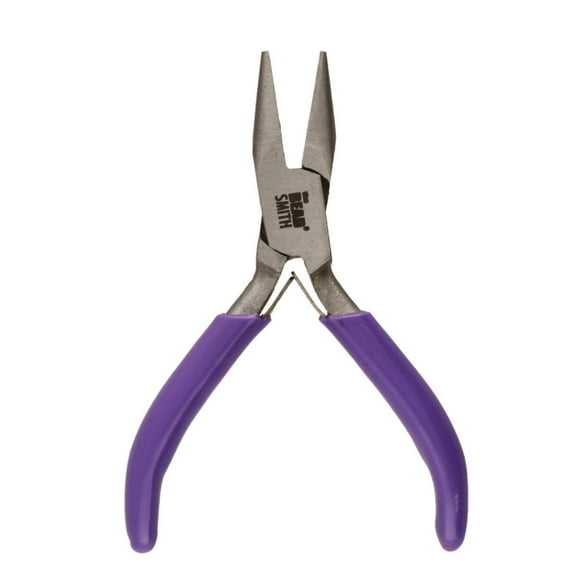 The Beadsmith Mini Series Chain Nose Plier – Create Loops and Bends in Wire and Metal – 3-Inches, Purple Comfort Grip Handle, Single Leaf Spring, Polished Steel Head – Tools for Jewelry Making