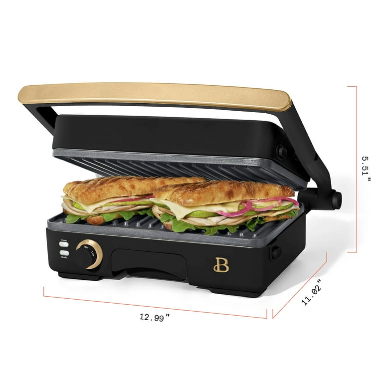 Beautiful 2 in 1 Panini Press Grill Black Sesame by Drew Barrymore Walmart