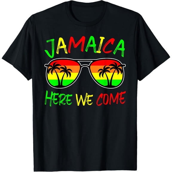 Jamaica Trip 2025 Here We Come Bachelor Girls Trip Party T-Shirt