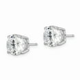 thumbnail image 2 of 925 Sterling Silver Rhodium-plated Round CZ 8mm Post Earrings; for Adults and Teens; for Women and Men, 2 of 3