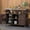 Dark Brown, variant on 50.25" W Grill Cart with Stainless Steel Tabletop - Outdoor Storage Cabinet for BBQ, Bar Patio Kitchen Island with Ample Storage and Lockable Wheels,Brown