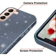 thumbnail image 3 of Compatible with Samsung S22 Plus Case Glitter Shockproof,Phone Samsung Galaxy S22 Plus Cover Clear Silicone Blue Three Layer Detachable TPU and PC Thin Protective Case (Black), 3 of 14