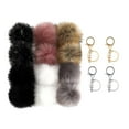 thumbnail image 2 of 10 llaveros con pompones de piel sintética de conejo, pompones con llavero. C, 2 of 9