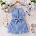 thumbnail image 2 of LUOGENLI Girls' Jumpsuits & Rompers Shorts Toddler Girls Independence Day Sleeveless Letter Prints Tops Bottoms Jumpsuit Clothes Girls Rompers Size 10-12 Summer Baby Rompers Girl Blue 3-4 Years, 2 of 8