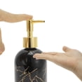thumbnail image 3 of Unique Bargains 1 Pc Reusable Cylinder Marble Soap Dispenser 13.53oz Black, 3 of 6