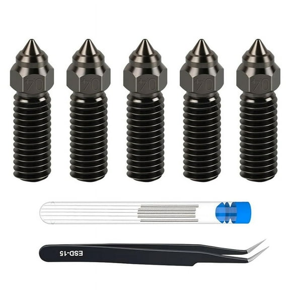 5 PCS 0.4mm Hardened Steel Nozzle Extruder Hot End Nozzle Kit for K1, K1 Max, Ender3 V3 KE, -, -10 SE 3D Printers
