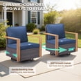 thumbnail image 3 of Giantfurnni 8 Piece Patio Furniture Set with Propane Fire Pit Table, Wicker Outdoor Conversation Set with 2 Swivel Rocker Chairs, 2 Club Chairs, 2 Ottomans and Rattan Sofa for Deck Backyard, 3 of 15