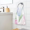 thumbnail image 5 of Tulip Bouquet on Pink Soft 100% Cotton Towel, High Absorbency, Single Pack, 16" x 28", 5 of 7