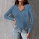 thumbnail image 4 of Gibobby Suéteres para mujer, Suéter de Mujer de Moda Elegantes de Manga Larga Cuello V, Sueter para Mujer(Azul,CH), 4 of 5