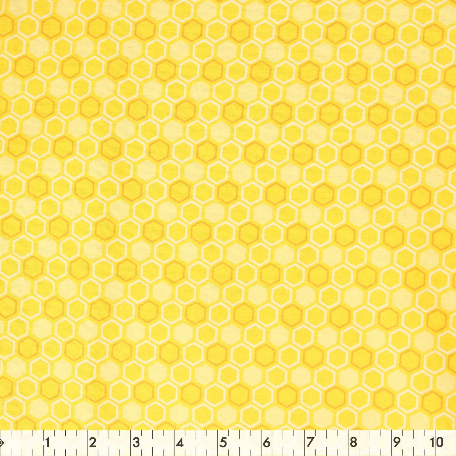 Fabric Creations Yellow Honeycomb Cotton Fabric by the Metre 107 cm (42")