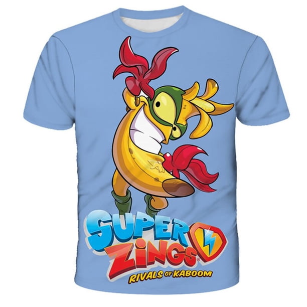 Camisetas Super Zings, ropa para niños, novedad de verano 2023, camisetas de manga corta con dibujos animados, camisetas informales con cuello redondo de 1 a 14 años, Tops12M Gao Jinjia LED