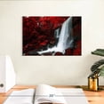 thumbnail image 3 of Elephant Stock Red Autumn Waterfall Wall Art - Horizontal Canvas Wall Art - Living Room Wall Decor - Nature Canvas - Red And White Decor - 12" x 8", 3 of 8