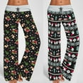 thumbnail image 6 of YESTUNE Women Casual Pajama Pants Floral Camo Deer Santa Print Drawstring Comfy Loose Wide Leg Stretch Palazzo Lounge Toursers, 6 of 19