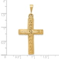 thumbnail image 3 of 10K Gold Diamond Cut Cross Pendant Charm Jewelry 45 x 21mm, 3 of 3