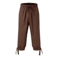 thumbnail image 1 of Mens Leisure Solid Color And Five Point Pocket Button Zipper Lace Up Shorts Pants, 1 of 2
