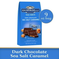 GHIRARDELLI Dark Chocolate Candy SQUARES with Sea Salt Caramel Filling, 9 oz Bag