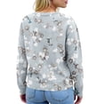 thumbnail image 7 of Women's Sweater Cute Fun Printing Sweater Fall And Winter Long Sleeve Knitted Sweater for Fall Winter Floral Patterns,Light Gray,M, 7 of 7