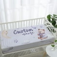 thumbnail image 6 of KAINSY Custom Bedding Set,Personalized Name Baby Bedding Set,Moon Bear Theme Bedding 5 Pcs-Blanket Fitted Sheet Changing Pad Cover Wall Art,Ideal Nursery Decor Gift for Baby Girls Boys, 6 of 8