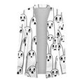 thumbnail image 4 of Cardigan Sweater for Women Lightweight Loose Casual Open Front Pumpkin/Ghost Printed Long Sleeve Jacket Outwear (Large, White 01), 4 of 5