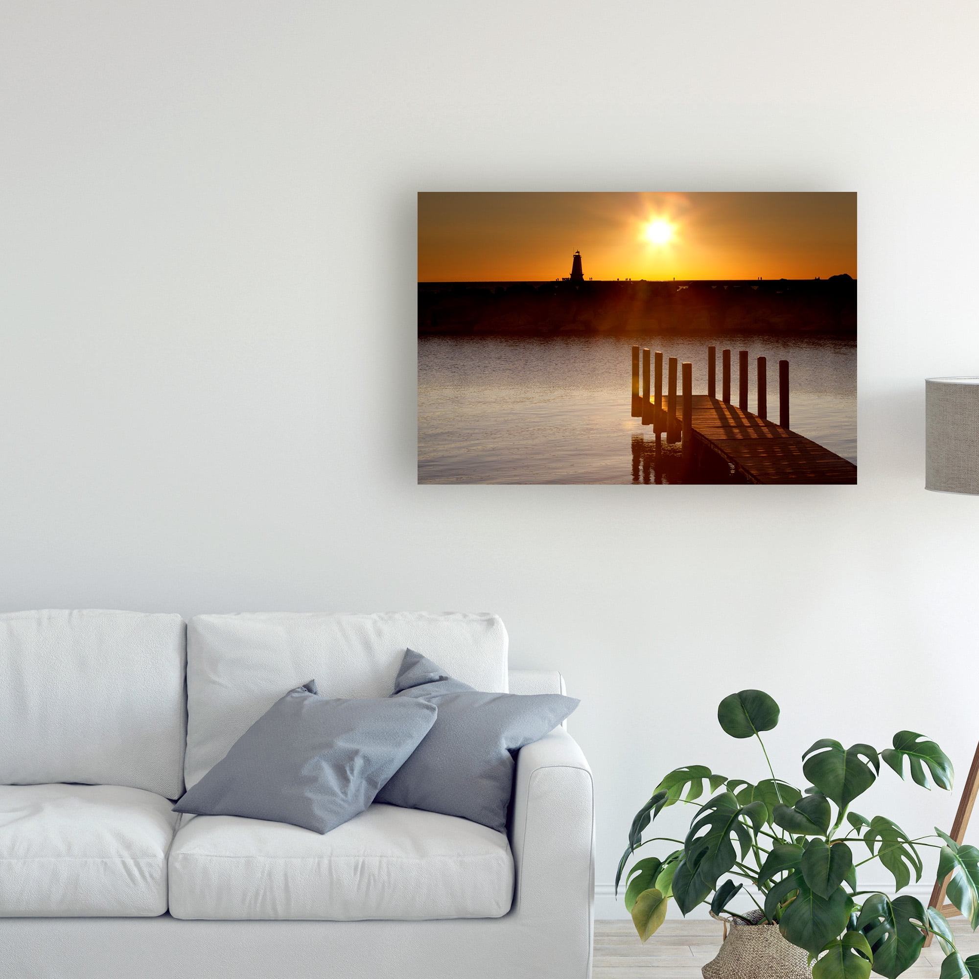 Trademark Fine Art 'Ludington Sunset Ludington Michigan Color' Canvas Art by Monte Nagler