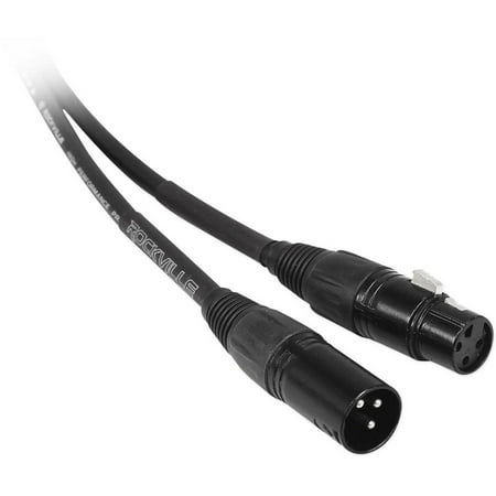 Rockville RCXFM100P-B 100' Female to Male REAN XLR Mic/Speaker Cable, Black