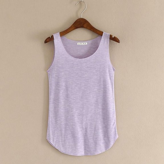 ClodeEU Soft Undershirt Tank Top Cotton Undershirt Sleeveless Shirts Purple ,Womens Plus