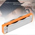 thumbnail image 2 of Blues Harmonica 10‑Hole Mouthorgan F Key Stainless Steel Cover Beginner Wind Instrument(Orange ), 2 of 4