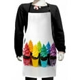 thumbnail image 1 of Colorful Kids Apron, Real Life Picture of Delicious Looking Cakes Aligned on a Plain Background, Boys Girls Apron Bib with Adjustable Ties for Cooking Baking Painting, Multicolor, by Ambesonne, 1 of 2
