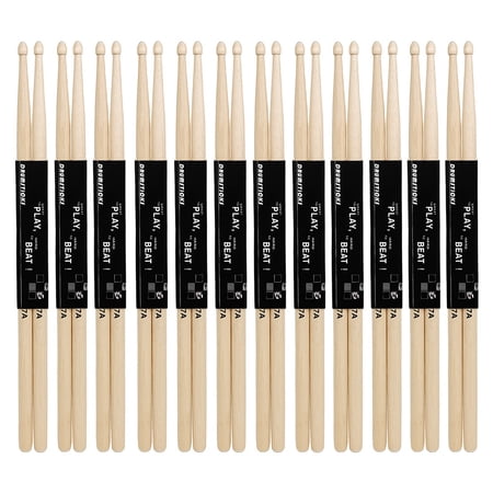 Electronicheart 12 Pairs 7A Drum Sticks Classic Wood Stick Rock Band ...