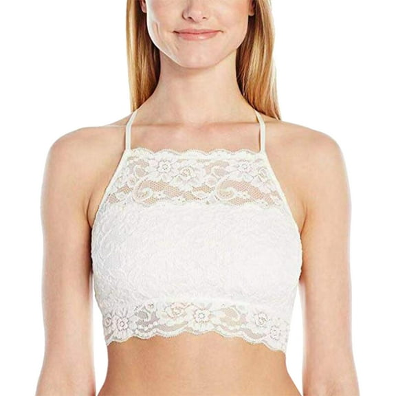 Penkiiy Women Lingerie Alluring Women Lace Cage Bra Elastic Cage Bra Strappy Hollow Out Bra Bustier White Bras