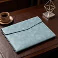 thumbnail image 4 of File Folder,Waterproof Document Pouch,Faux Leather File Organizer with Magnetic Snap for Thin A4 Document Storage,Meeting Documents Arrangement,Blue, 4 of 8