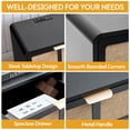 thumbnail image 3 of YOCWO Nightstand with Charging Station for Bedroom, Linen Bedside Table with Drawers, Black, 3 of 7