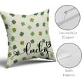 thumbnail image 4 of St Patricks Pillow Covers 16x16 Set of 2 St. Patrick''s Day Green Colorful Lucky Clover Throw Pillows Spring Themed Shamrock Decorative Pillowcase Rustic Cotton Cushion Cover for Couch Sofa Bed, 4 of 6
