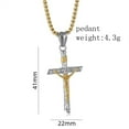 thumbnail image 3 of 14K White Gold Jewelry Fashion European And American Vintage Jesus Cross Casting Process Pendant Necklace Mens, 3 of 8