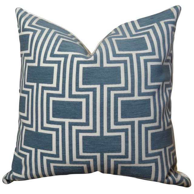 Plutus PB11207-2020-SP 20 x 20 Po Minuit Conduit Fait à la Main Coussin - Bleu et Blanc