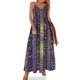 thumbnail image 1 of Jeroglíficos egipcios sobre textura pintada de violeta púrpura Vestido sin mangas Vestido de noche de lujo para mujer Vestido largo, 1 of 7