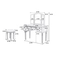 thumbnail image 3 of 3 Piece Adult Elegant Functional 5 Drawers and Stool Table Set Silver, 3 of 7