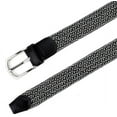 thumbnail image 5 of Elastic Belts for Men, Braided Belt, Canvas Woven Elastic Stretch Belts for Men/Junior, Black on White, 5 of 7