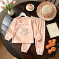 thumbnail image 4 of SJLDQY Girls' Pajama Sets Long Sleeve Bow Shirts Pants 2 Piece Pjs Sets Casual Sleepwear Comfy Loungewear, 4 of 4