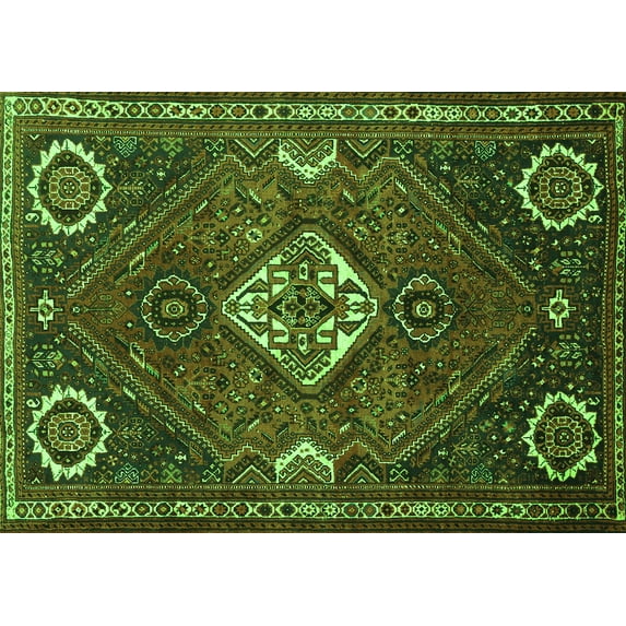 Ahgly Company Indoor Rectangle Persian Green Traditional Area Rugs, 4' x 6'