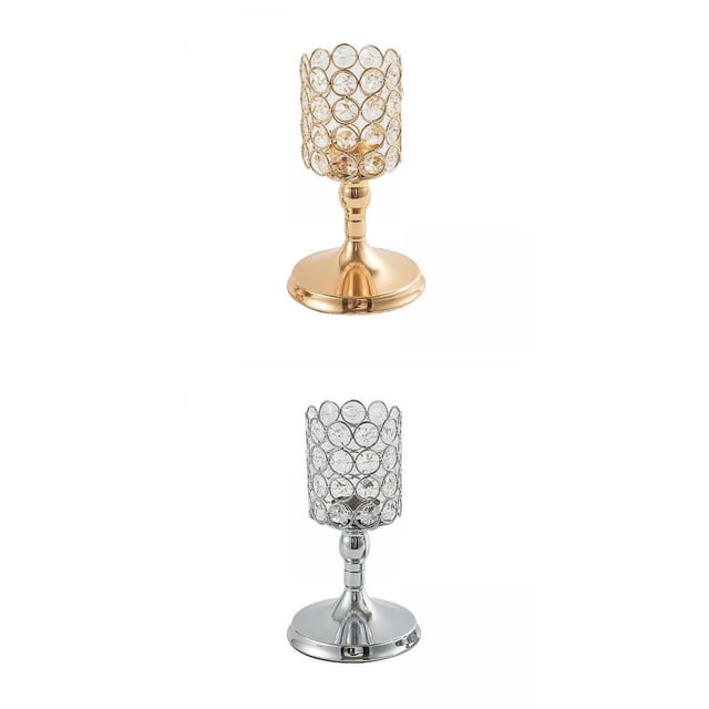 2PCS Crystal Tealight Centro de Decoración Hogar Gloria Candelero de mosaico