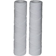 EcoPure EPW2S String Wound Whole House Replacement Water Filter, Universal Fit, Fits Most Major Brand Systems (2 pack)