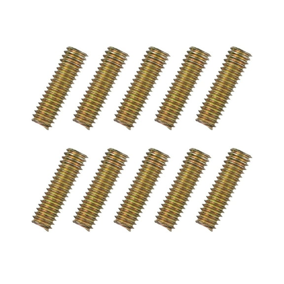 Uxcell 10pcs packs Fully Threaded Rods 5/16x1" for Mounting Assembly Fastening, Colorful Zinc