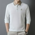 thumbnail image 4 of Men's Autumn Crown H Embroidered Polo Long Sleeve Shirt - Stylish and Comfortable, 4 of 11