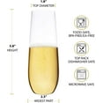 thumbnail image 2 of Bravario Unbreakable Plastic Champagne Glasses, 8.5 oz BPA-free Stemless Flutes, Set of 4, 2 of 6