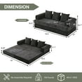 thumbnail image 2 of 78.8" Folding Floor Sofa Bed with Armrest, Chenille Sleeper Couch, No Assembly,Black, 2 of 8